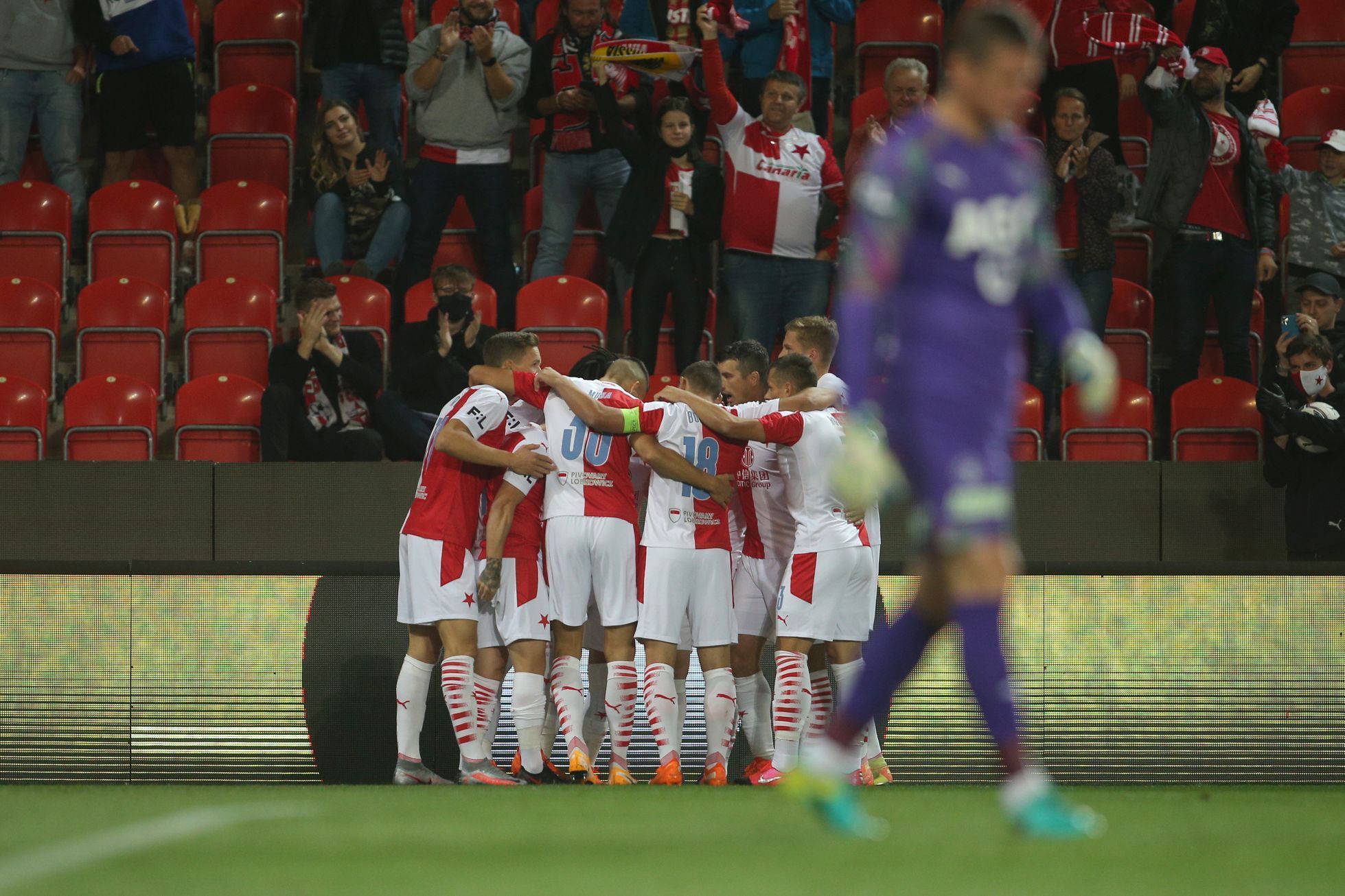 4. kolo Fortuna:Ligy 2020/21, Slavia - Teplice: Radost fotbalistů Slavie