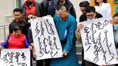 mongolsko čína protesty menšina jazyk škola