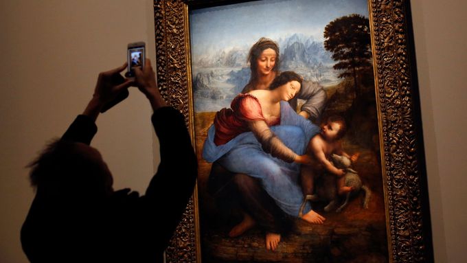 Leonardova olejomalba Svatá rodina se svatou Annou ze začátku 16. století.