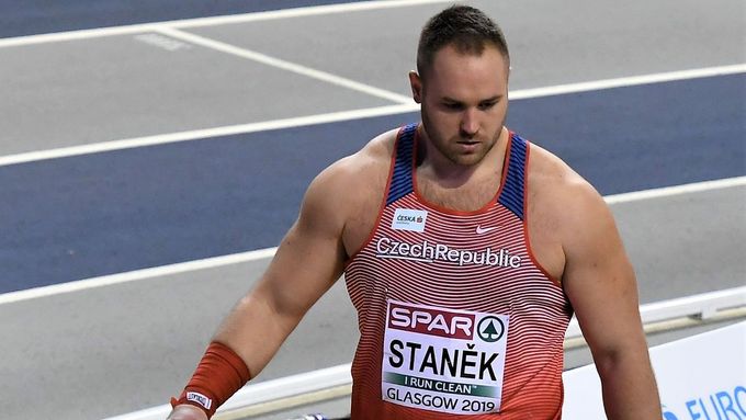 Koulař Tomáš Staněk na halovém mistrovství Evropy v Glasgow.