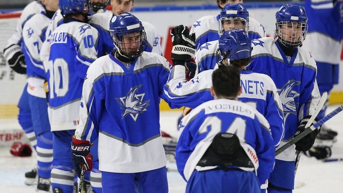 Izraelští hokejisté v roce 2023 na juniorském MS třetí divize.