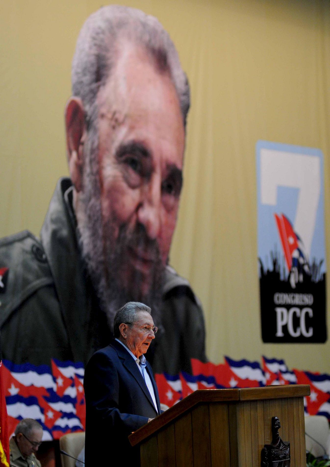 Kubánský prezident Raúl Castro na sjezdu Komunistické strany Kuby.