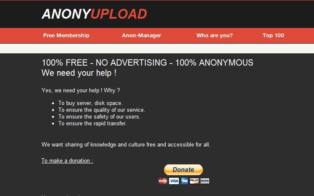 Server Anonyupload