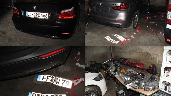 Auta ukradená v Sasku, která se policii podařilo objevit v jedné garáži.