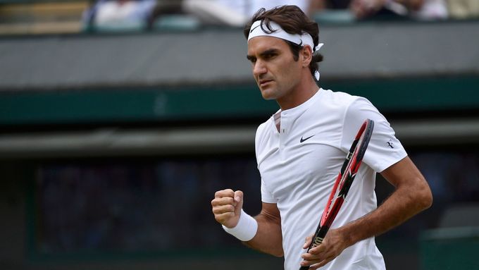 Roger Federer ve čvtrtfinále Wimbledonu
