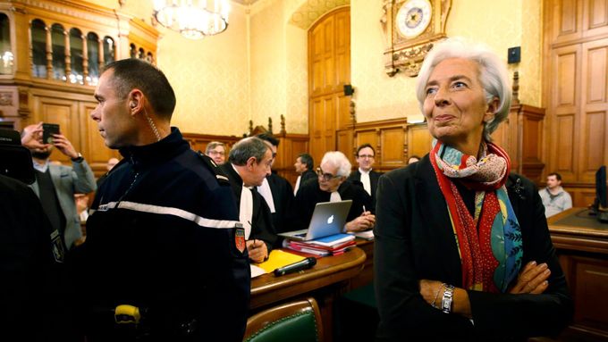 Christine Lagardeová během prvního stání.