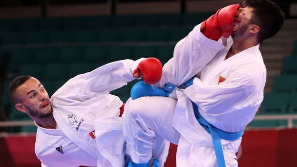 OH 2020, Tokio, karate, do 67 kg, Steven Da Costa (vlevo), Eray Samdan