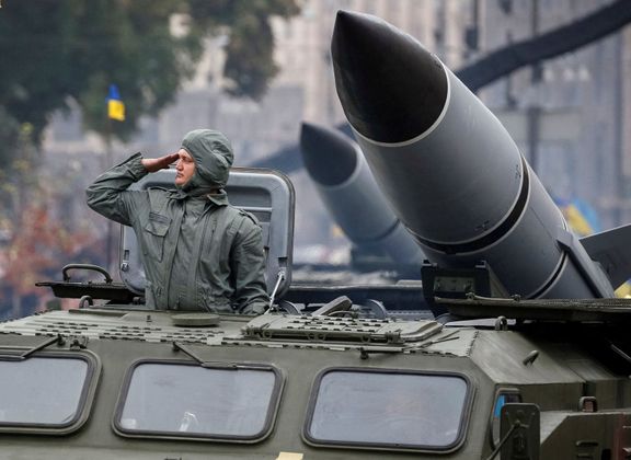 Vojenská přehlídka v Kyjevě.