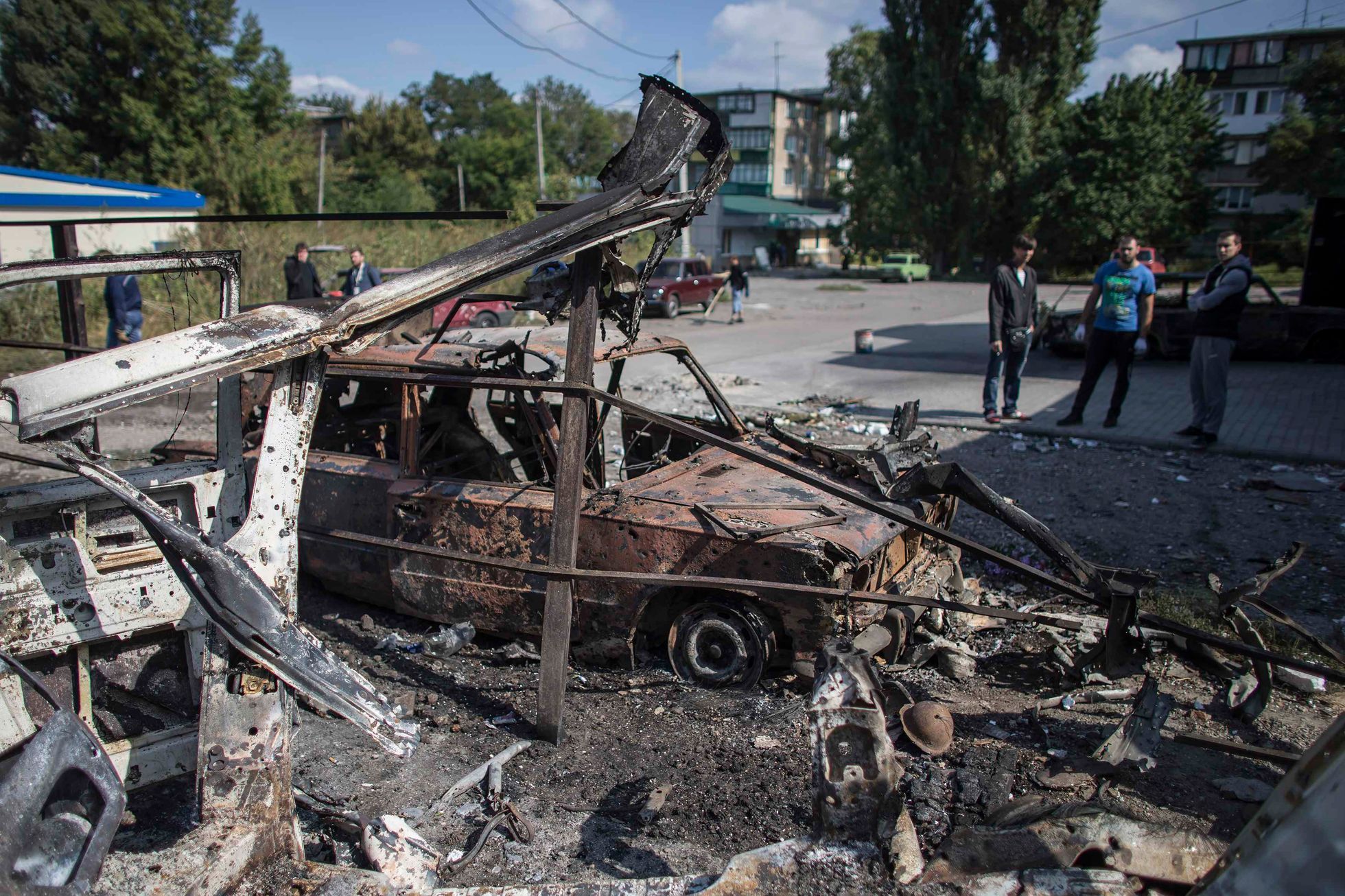 Ukrajina - ostřelovaný Doněck
