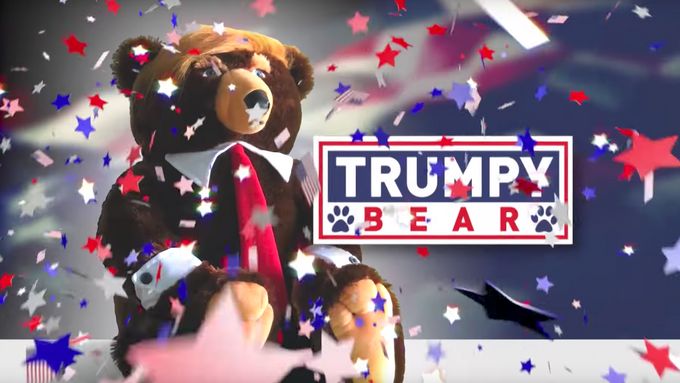 Reklama na Medvídka Trumpa.