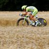 Italský cyklista Vincenzo Nibali ze stáje Liquigas-Cannondale jede 19. etapu Tour de France 2012.