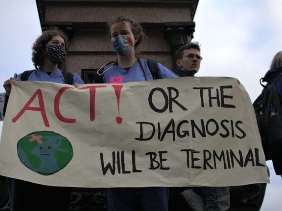 Pochod za klima při konání klimatické konference COP26 v Glasgow.