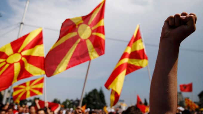 Protesty proti makedonské vládě ve Skopje, ilustrační foto.