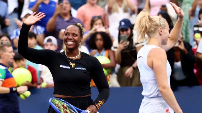 Taylor Townsendová a Kateřina Siniaková na US Open.