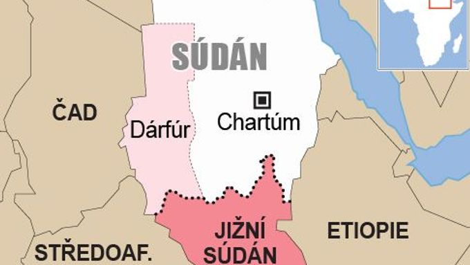 Mapa Súdánu. Ilustrační foto.