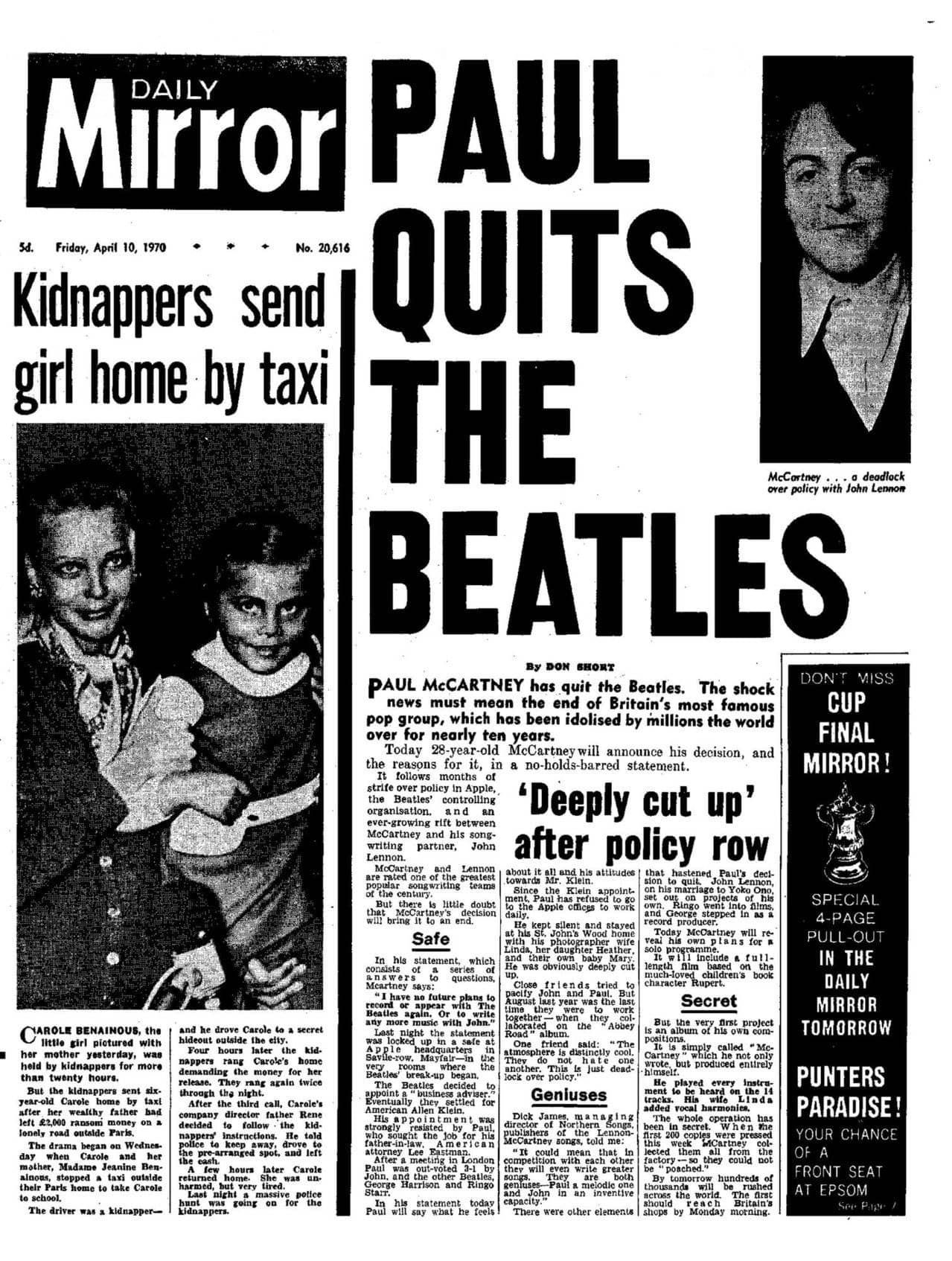 Daily Mirror, Paul McCartney