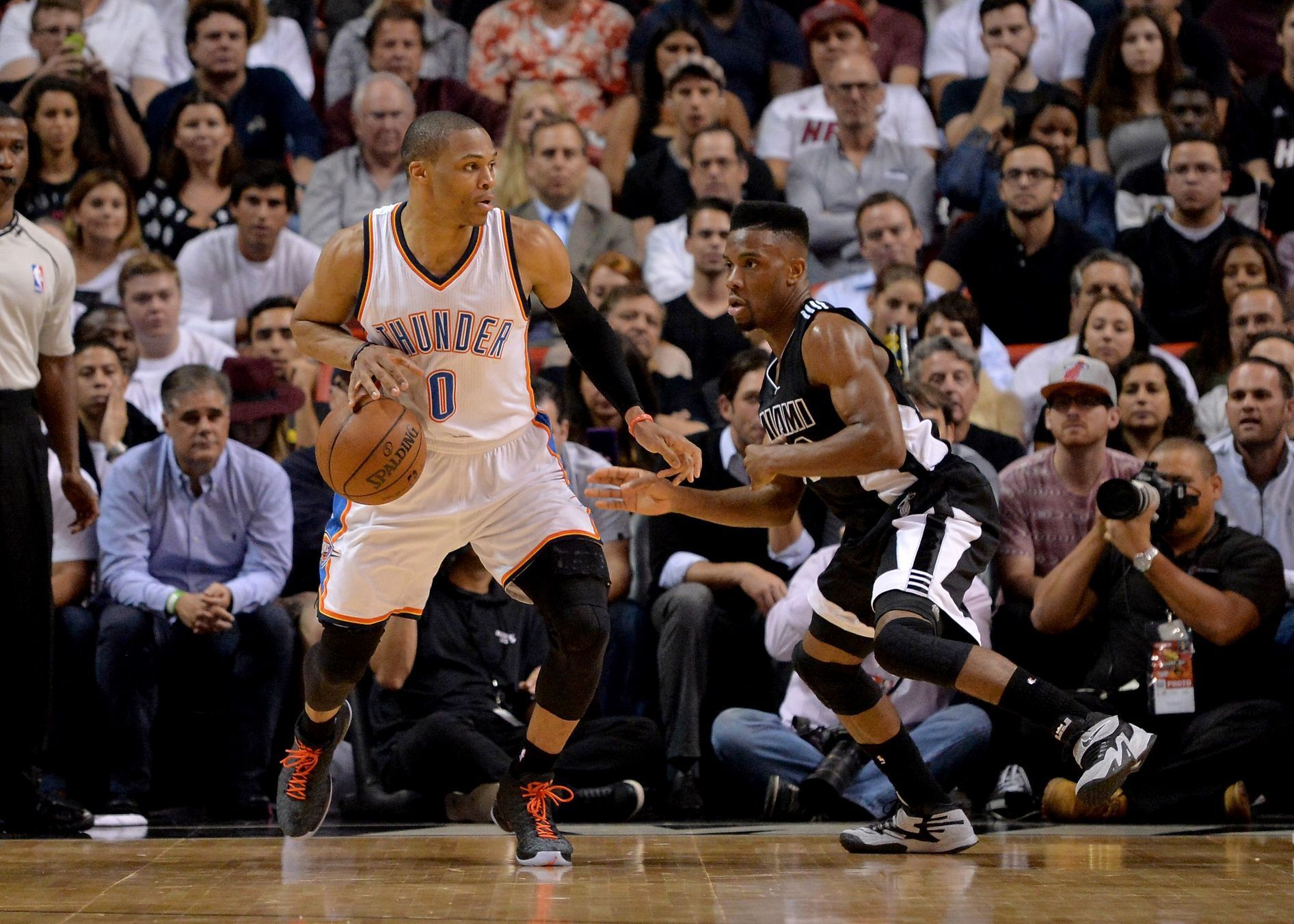 NBA: Oklahoma City Thunder at Miami Heat (Westbrook, Cole)