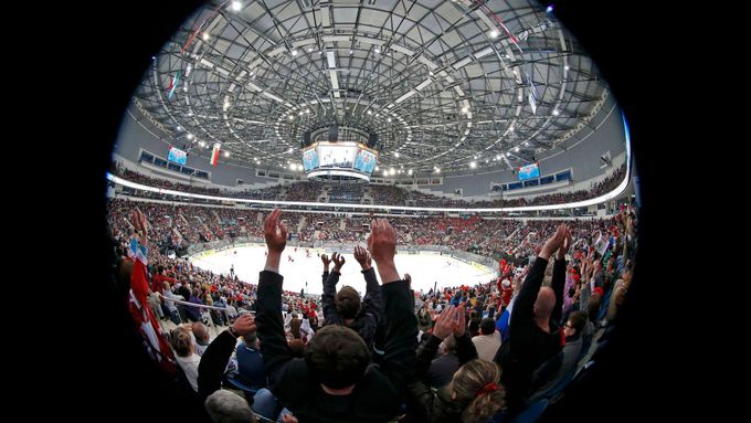 Hokejová hala v Minsku.