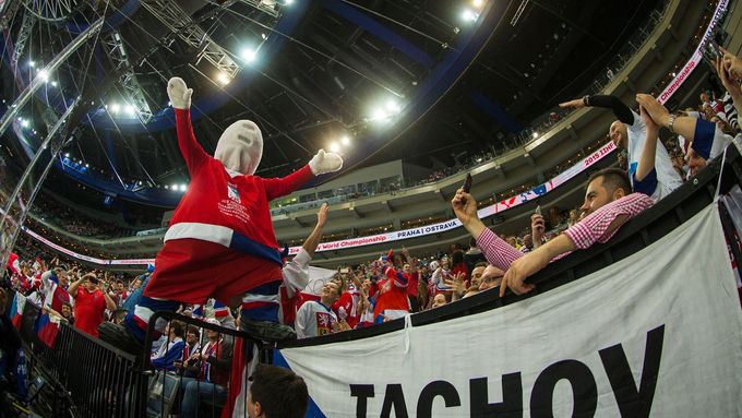 Prohlédněte si 50 nejlepších fotografií právě skončeného světového šampionátu hokejistů v Praze a Ostravě.