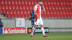 Ladislav Takács, Slavia - Midtjylland, play off Ligy mistrů 2020/2021