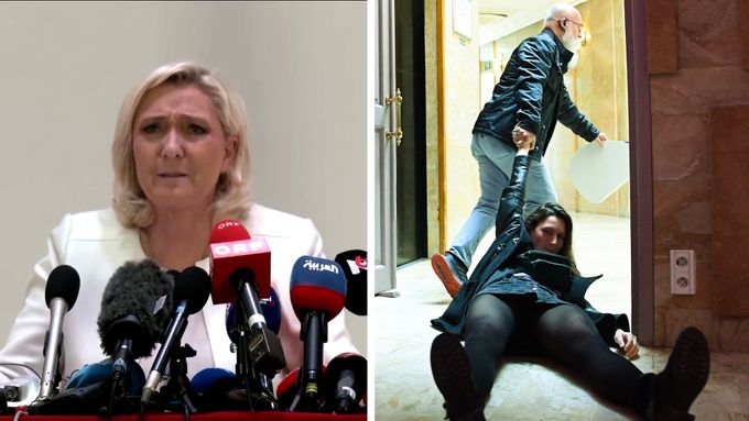 Surový incident na mítinku Le Penové. Nacionalistku dohánějí vřelé vztahy s Putinem.