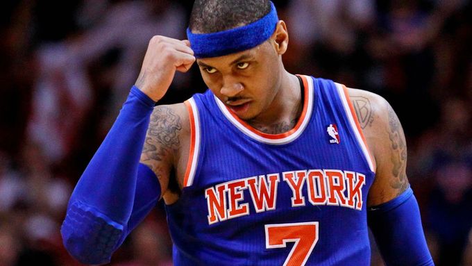 Carmelo Anthony z NY Knicks slaví
