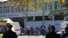 Situace na škole v Kerči na Krymu, kde došlo k výbuchu.