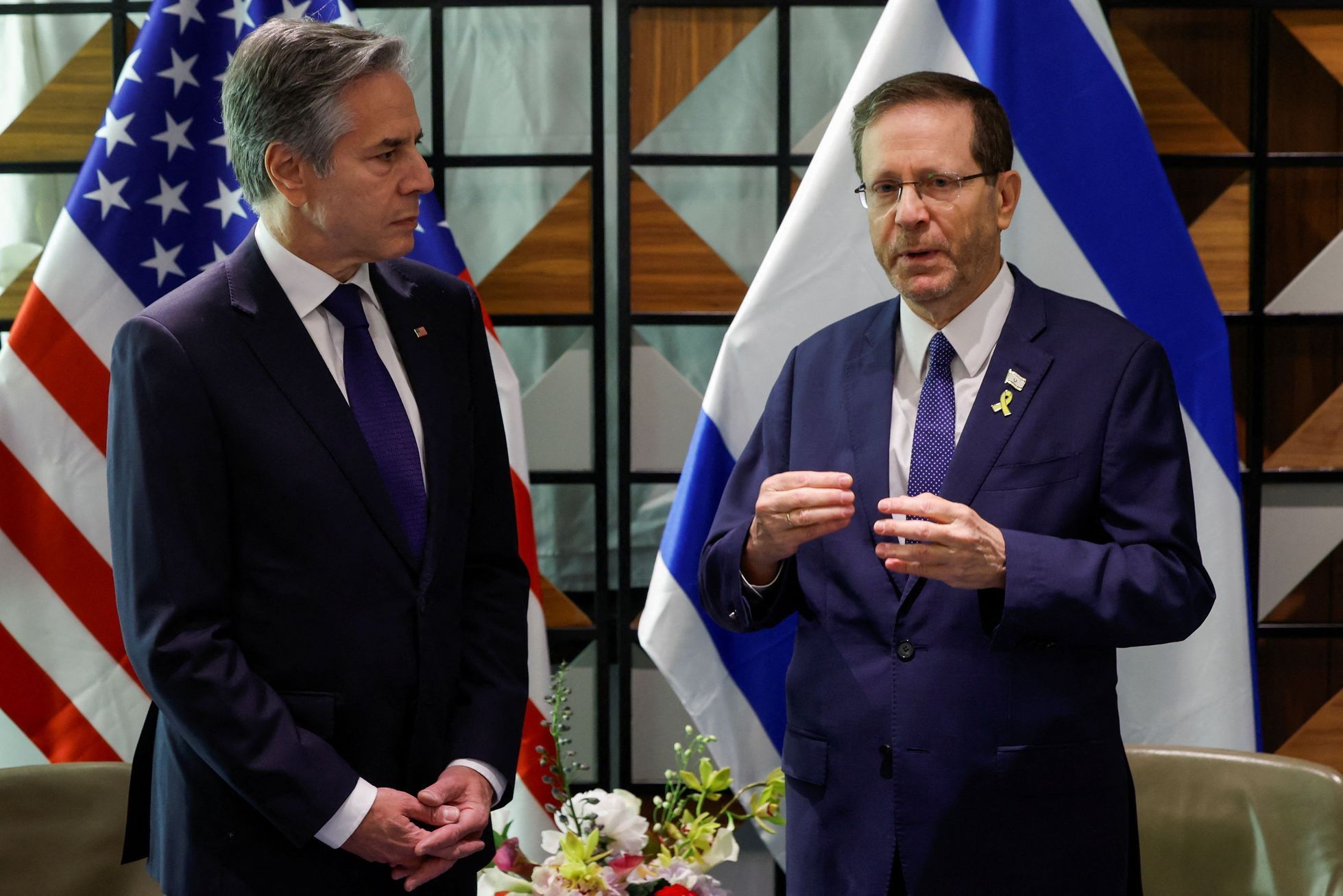 Americký ministr zahraničí Antony Blinken a izraelský prezident Jicchak Herzog