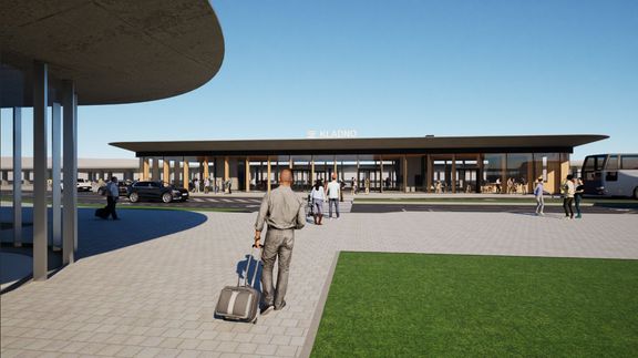 Vizualizace plánované nové budovy nádraží.