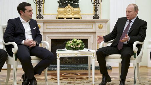 Řecký premiér Alexis Tsipras a ruský prezident Vladimir Putin.