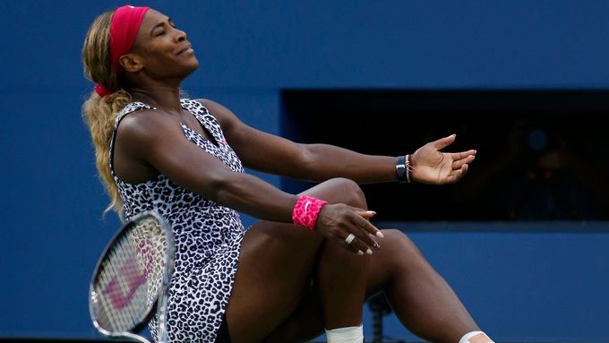 Serena Williamsová po proměněném mečbolu ve finále US Open.