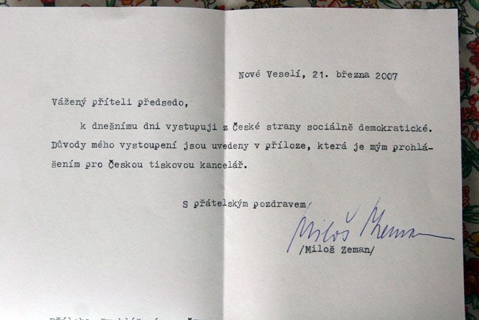 Miloš Zeman odešel z ČSSD