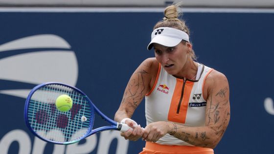 Markéta Vondroušová v zápase 3. kola US Open s Jasmine Paoliniovou