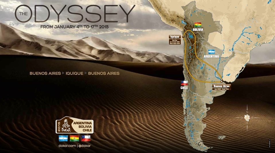 Rallye Dakar 2015: mapa závodu