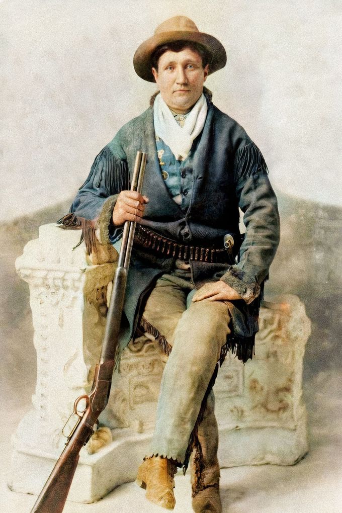 Calamity Jane, která proslula jako pistolnice v éře Divokého západu v USA. Nedatovaný snímek (cca druhá polovina 19. století).