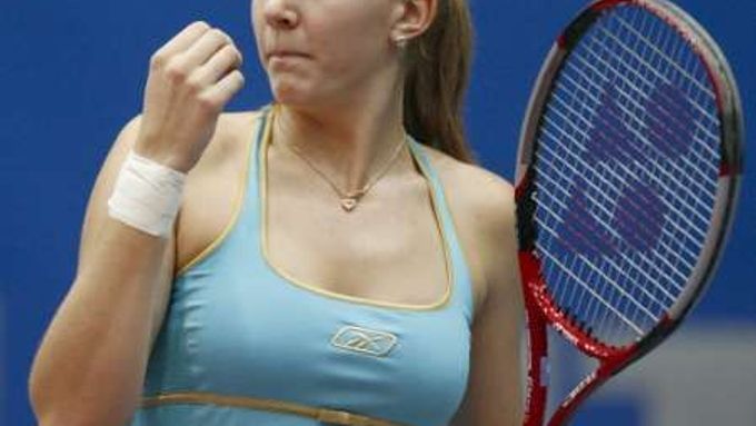 Vaidišová během semifinále turnaje v Linci proti Hantuchové