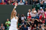 Lucie Šafářová na Wimbledonu 2014. Její skvělá pouť jí vynesla postup mezi nejlepších dvacet hráček současného světa.