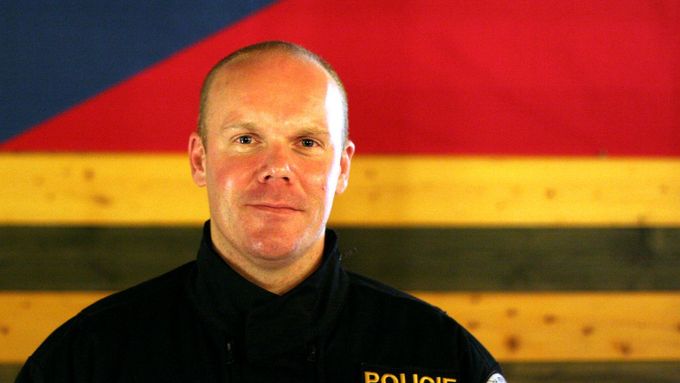 David Předota, velitel českých policistů, kteří kontrolují uprchlíky na slovinsko-chorvatské hranici.