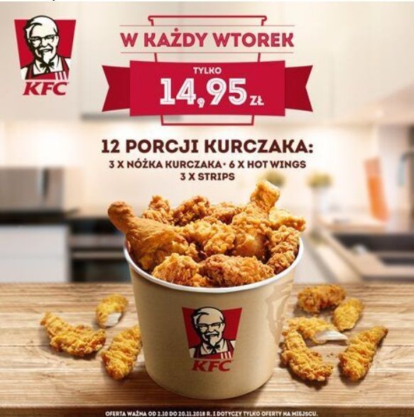 KFC kyblík složení Polsko
