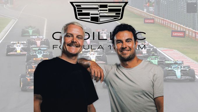 Valtteri Bottas a Sergio Pérez uvedou monoposty Cadillac do formule 1.