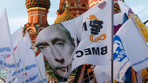 Příznivci Vladimira Putina v Moskvě