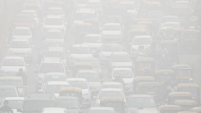 Znečištěné ovzduší v Indii.