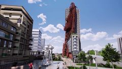 top tower, stavba, david černý, nové butovice, praha