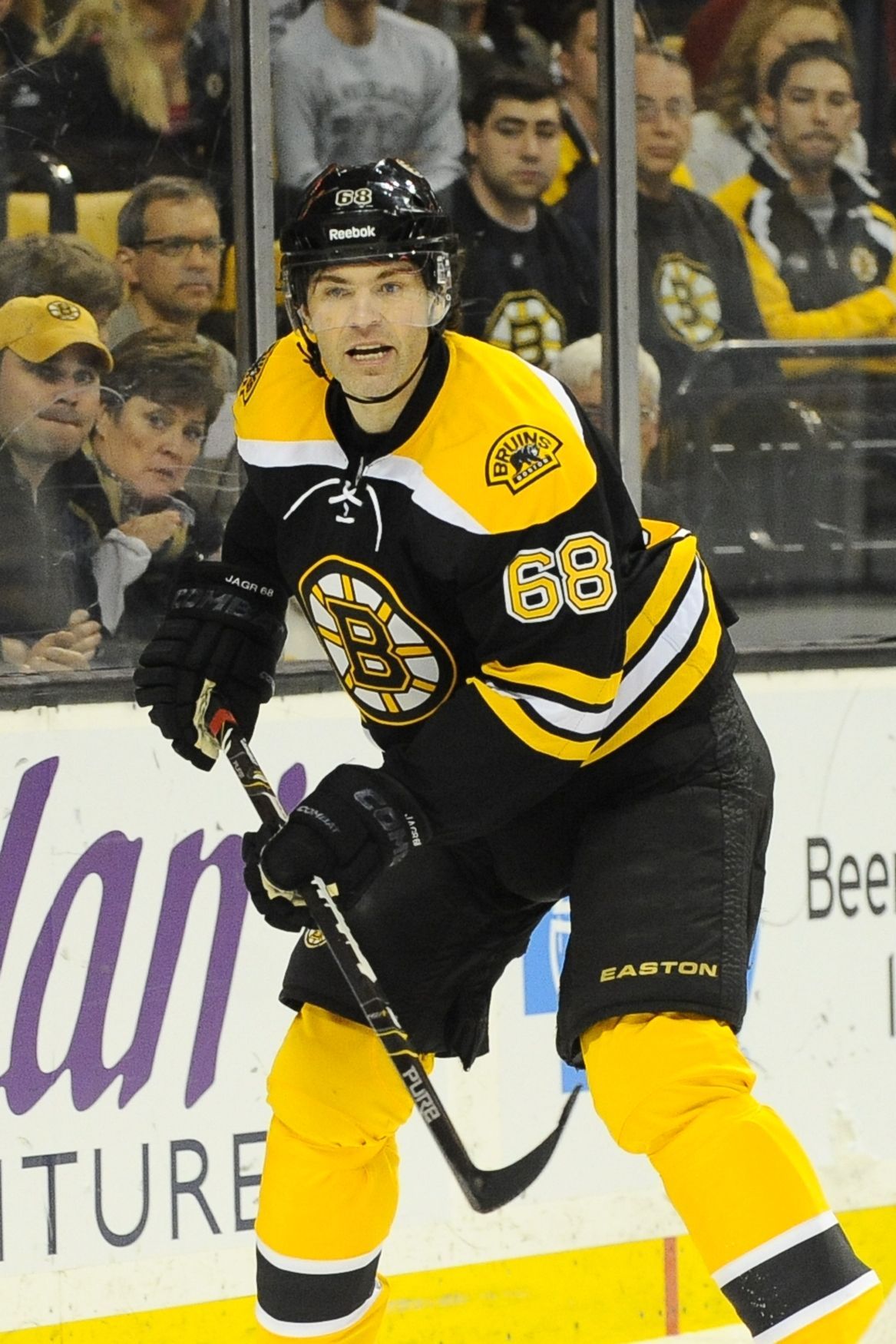 Jaromír Jágr při premiéře v dresu Boston Bruins