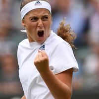 Jelena Ostapenková Jelena Ostapenková ve čtvrtfinále Wimbledonu 2018
