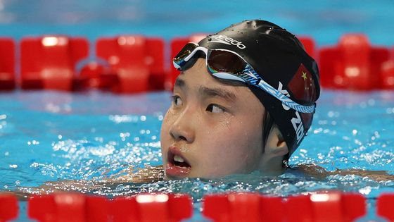 Čínská plavkyně Jü C'-ti na MS 2025 v Singapuru