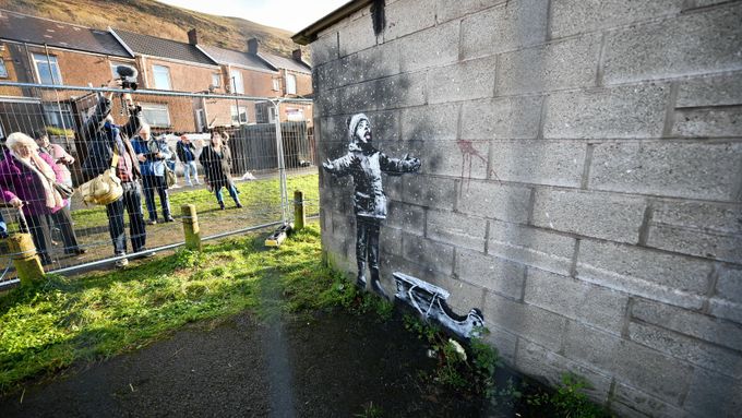 Banksyho chlapec v Port Talbotu.