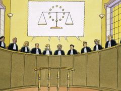 Evropský soudní dvůr v jednom z komiksů, kterými Brusel přibližuje mladým lidem práci institucí EU.