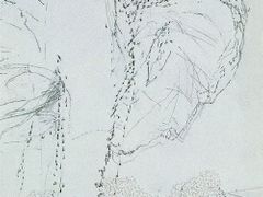 Z Muzea Kampa: Dotek země II, detail, 1985, perforace, kresba přes karbonový papír, 80x100 cm