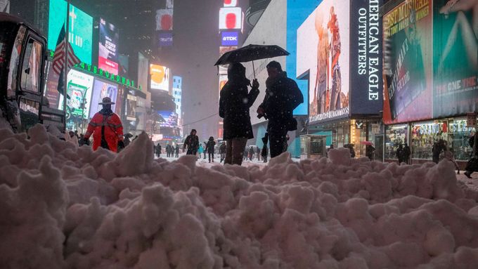 Times Square v New Yorku, 26. ledna 2015.